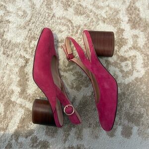 J.Crew Pink Slingback Block Heels